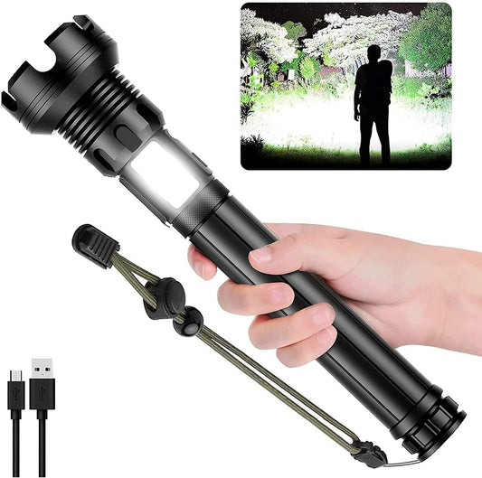 Led Rechargeable Tactical Flashlights 90000 High Lumens
